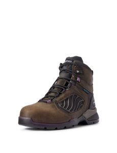 Botas De Trabajo Ariat Rebar Flex 6' Impermeables Carbon Puntera Mujer Marrones Oscuro | ZWTV10934