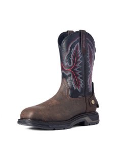 Botas De Trabajo Ariat WorkHog XT EZ Zip Carbon Puntera Hombre Marrones | UYGB49157