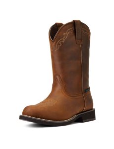 Botas Occidentales Ariat Delilah Round Puntera Impermeables Mujer Marrones | JLCF15740