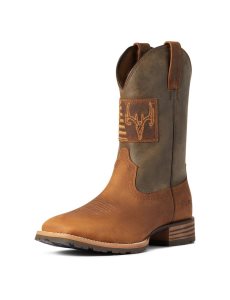 Botas Occidentales Ariat Híbrido Patriot Country Hombre Marrones | KQZP96420