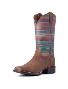 Botas Occidentales Ariat Round Up Anchos Square Puntera Mujer Marrones Oscuro | RFNE42863