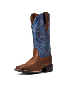 Botas Occidentales Ariat Round Up Anchos Square Puntera Stretchfit Mujer Marrones | XWUL37641