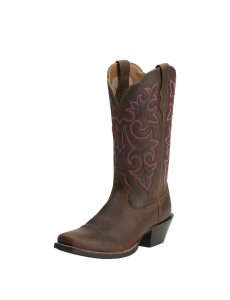 Botas Occidentales Ariat Round Up Square Puntera Mujer Marrones | ZWJQ40761