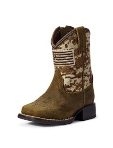 Botas Occidentales Ariat Stompers Dallas Niños Marrones | DYRH98037