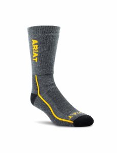 Calcetines Ariat Heavyweight Merino Lana Steel Puntera Performance Trabajo Hombre Gris | EUFV94163