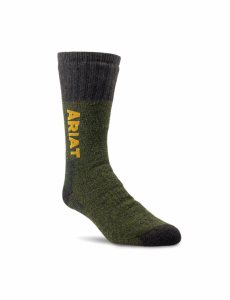 Calcetines Ariat Marl Thermal Lana Blend Trabajo 2PCS Mujer Verde Oliva | HCKF95316