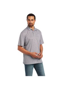 Camisa Polo Ariat All Over Print Hombre Blancas | MNXQ32047