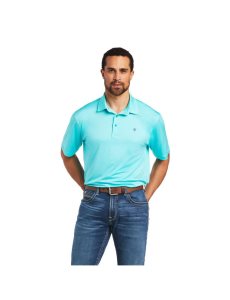 Camisa Polo Ariat Charger 2.0 Hombre Turquesa | XOFA93078