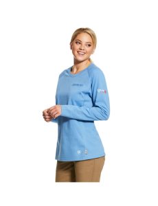 Camisas Ariat FR Air Crew Mujer Azules | JWXY67058