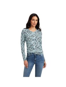 Camisas Ariat Melange Print Mujer Azules | SJFV78516