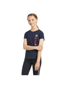 Camisas Ariat Vertical Logo Niños Azul Marino | QSYM45012