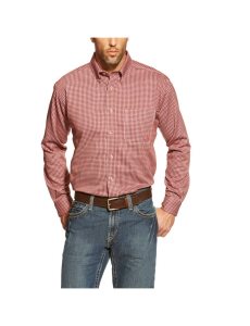 Camisas De Traje Ariat FR Bell Trabajo Hombre Burdeos | TXRG26805