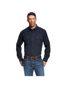 Camisas De Traje Ariat FR Featherlight Trabajo Hombre Azul Marino | GIQV08391