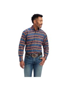 Camisas De Traje Ariat Nikolai Classic Fit Hombre Azules | OKPJ38941