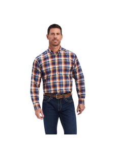 Camisas De Traje Ariat Pro Series Nigel Stretch Classic Fit Hombre Azules | YEUS95037