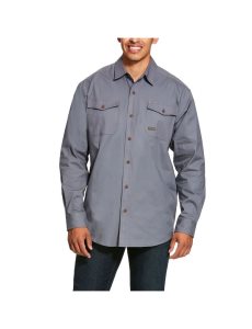 Camisas De Traje Ariat Rebar Made Tough DuraStretch Trabajo Hombre Gris | FOZB43082