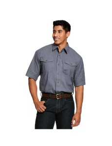 Camisas De Traje Ariat Rebar Made Tough DuraStretch Trabajo Hombre Gris | LDAE97185