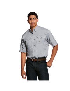 Camisas De Traje Ariat Rebar Made Tough VentTEK DuraStretch Trabajo Hombre Gris | VPGJ27059