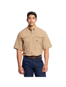 Camisas De Traje Ariat Rebar Made Tough VentTEK DuraStretch Trabajo Hombre Kaki | ZPVL63498