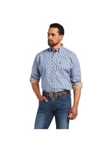 Camisas De Traje Ariat Relentless Concrete Stretch Classic Fit Hombre Azules | MPLX43769