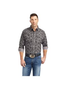 Camisas De Traje Ariat Relentless Sprightly Stretch Classic Fit Snap Hombre Negras | MEQU82065