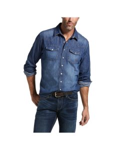 Camisas De Traje Ariat Retro Fit Denim Hombre Gris | KXMI60957