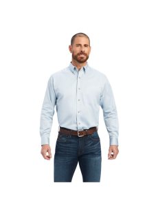 Camisas De Traje Ariat Solid Twill Hombre Azules | CWEM24850