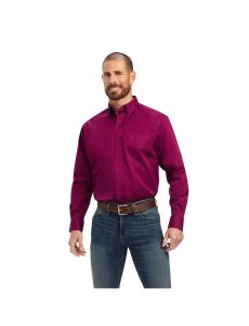 Camisas De Traje Ariat Solid Twill Hombre Moradas | RBSZ75062