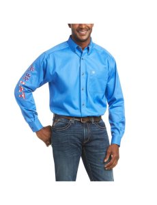 Camisas De Traje Ariat Team Logo Twill Classic Fit Hombre Multicolor | GZHO01869