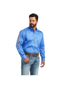 Camisas De Traje Ariat Team Logo Twill Classic Fit Hombre Azules | JYBZ84572