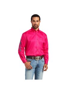 Camisas De Traje Ariat Team Logo Twill Classic Fit Hombre Rosas | KGYR20794