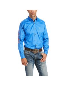 Camisas De Traje Ariat Team Logo Twill Fitted Hombre Multicolor | XTKA31259