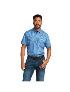 Camisas De Traje Ariat VentTEK Western Fitted Hombre Azules | CFMK70916