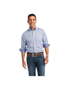 Camisas De Traje Ariat Wrinkle Free Caysen Classic Fit Hombre Azules | RKEW13924