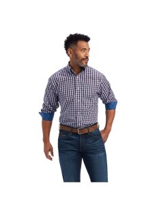 Camisas De Traje Ariat Wrinkle Free Donny Fitted Hombre Blancas | CPND26801