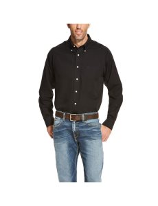 Camisas De Traje Ariat Wrinkle Free Solid Hombre Negras | HCXA41367