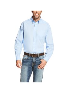 Camisas De Traje Ariat Wrinkle Free Solid Hombre Azules Claro | WQEP68754