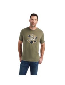 Camiseta Ariat Camo Badge Hombre Multicolor | TIHA67241