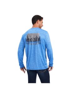 Camiseta Ariat Charger Land of the Free Hombre Azules | FYZB27856