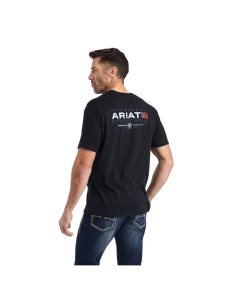 Camiseta Ariat Horizontal Hombre Negras | DVNI47092