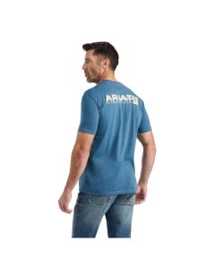 Camiseta Ariat Linear Octane Hombre Gris Azules | TQFA03456