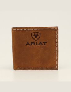 Carteras Ariat Bifold Stacked Logo Hombre Marrones | TYON59487