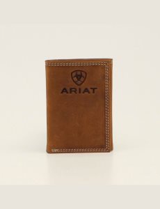 Carteras Ariat Trifold Stacked Logo Hombre Marrones | TXZJ78549