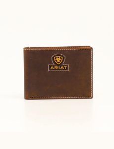 Carteras Ariat Yellow logo bifold Hombre Marrones | TCVX30152