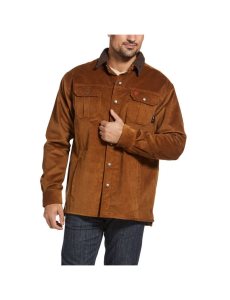 Chaquetas Ariat FR DuraStretch Sherpa-lined Corduroy Shirt Hombre Marrones | TSDV63598