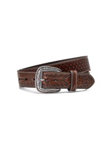 Cinturones Ariat Diamond Plate Embroidery Hombre Marrones | IVRL38597