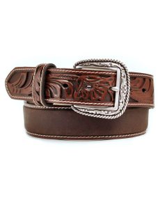 Cinturones Ariat Floral embossed ends Hombre Marrones | QGKL24157