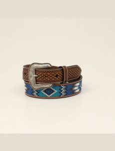 Cinturones Ariat Southwest stitch Hombre Azules | SAKY09483