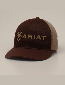 Gorras Ariat Large embossed lgoo mash Hombre Marrones | FUTM57361