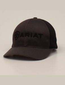 Gorras Ariat Large embossed lgoo mash Hombre Negras | WVFR87016